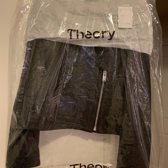 NWT Theory Leather Slim Moro Jacket in Black - Picture 5 of 5